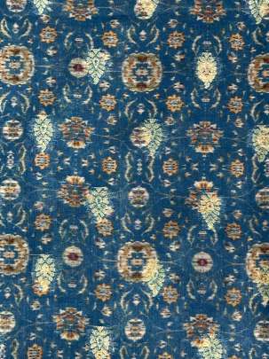 Printed Chiniya Silk With Banarasi Butti Peacock Blue/ Pure Banarasi fabrics