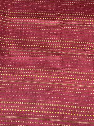 Printed Munga Tassar - Maroon/ Traditional silk prints 