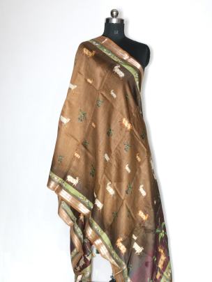 Printed munga silk duppata/ Printed duppatas