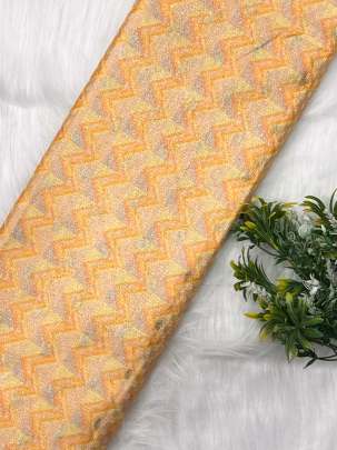 Printed munga silk embroidery fabric - Light Saffron/ 