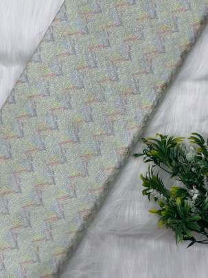 Printed munga silk embroidery fabric - Light Grey/ 