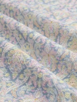 Printed munga silk embroidery fabric - Grey/ 