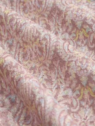 Printed munga silk embroidery fabric - Pink/