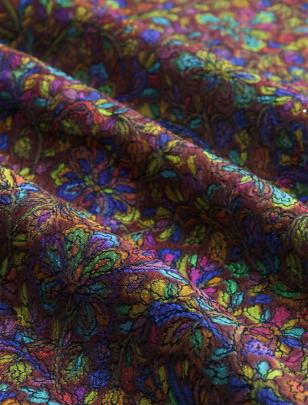 Printed munga silk embroidery fabric - Rust/ 