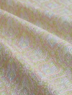 Printed munga silk embroidery fabric - Light Peach/ 