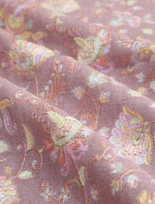 Printed munga silk embroidery fabric - Light Peach/