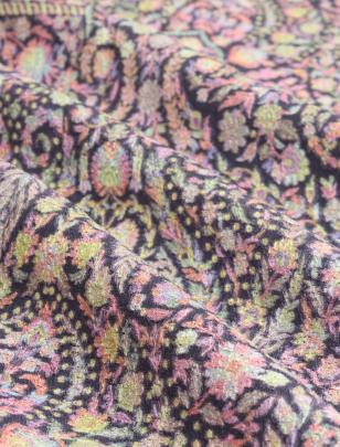 Printed munga silk embroidery fabric - Purple/