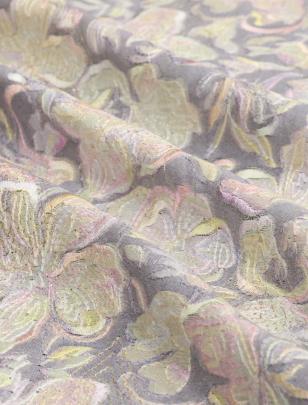 Printed munga silk embroidery fabric - Grey/ 