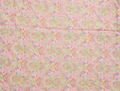 Printed munga silk embroidery fabric - Peach/ Banarasi Work