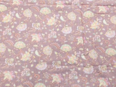 Printed munga silk embroidery fabric - Light Peach/ Banarasi Work