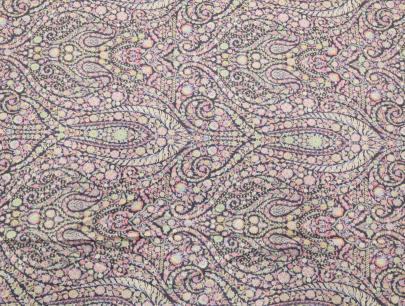 Printed munga silk embroidery fabric - Purple/ Banarasi Work