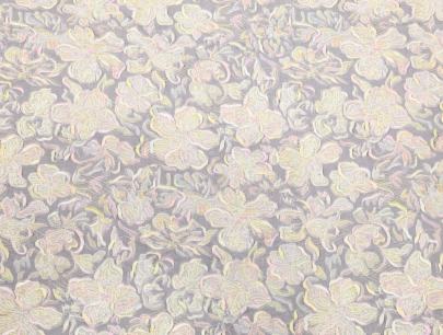 Printed munga silk embroidery fabric - Grey/ Banarasi Work