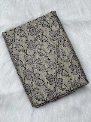 Printed munga silk fabric - Cream/