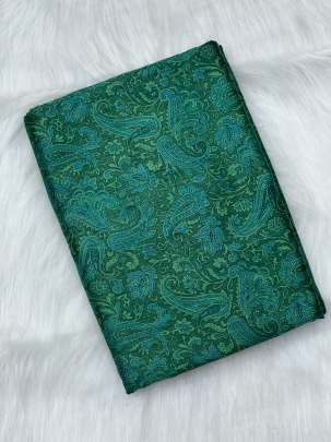 Printed munga silk fabric - Green/