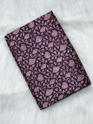 Printed munga silk fabric - Purple/