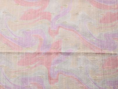 Printed raw silk with handwoven banarasi butti fabric/ Pure Banarasi fabrics