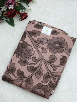 Printed tassar silk fabric/ 