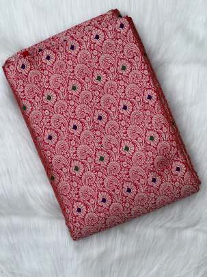 Pue banarasi brocade frabric - Hot pink/