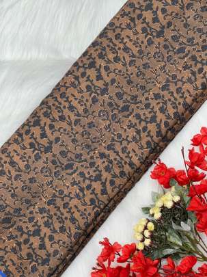 Pure Linen print fabric - Brown/