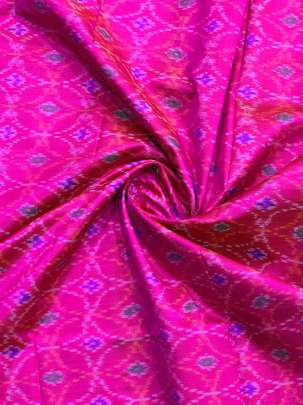 Pure Silk Ikkat Bright Rani/ 