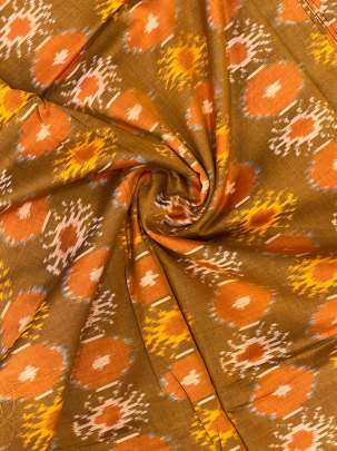 Pure Silk Ikkat Burnt orange/