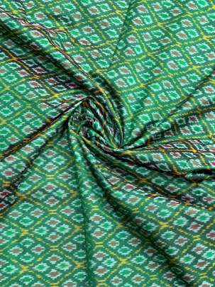 Pure Silk Ikkat Dark Green/ Ikkat silk