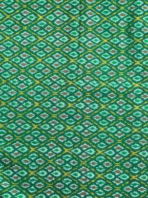 Pure Silk Ikkat Dark Green/ Ikkat silk