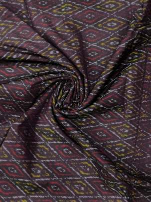 Pure Silk Ikkat Dark Maroon/