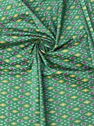 Pure Silk Ikkat Green/ 