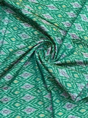 Pure Silk Ikkat Green/ 