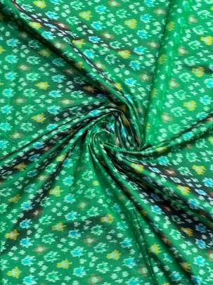 Pure Silk Ikkat Green/ 