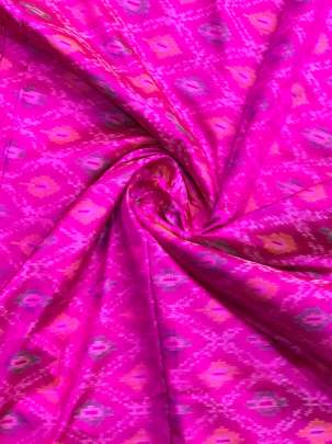 Pure Silk Ikkat Hot Pink