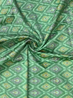 Pure Silk Ikkat Light Green/ 