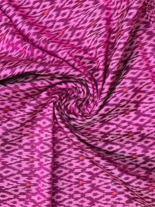 Pure Silk Ikkat Magenta/