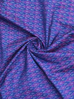 Pure Silk Ikkat Magenta &  Blue/ 