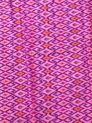 Pure Silk Ikkat Magenta with Light Pink/ Ikkat silk