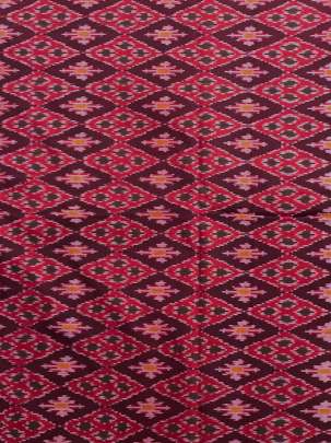 Pure Silk Ikkat Maroon/1.90 Mtr Pcs/ 