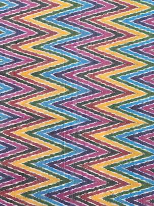 Pure Silk Ikkat Multi Zig-Zag/ Ikkat silk