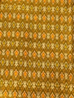 Pure Silk Ikkat Mustard yellow/ Ikkat silk