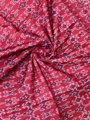 Pure Silk Ikkat Parry Red/