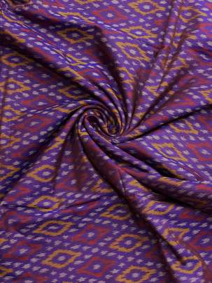 Pure Silk Ikkat Purple/ 