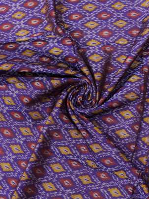 Pure Silk Ikkat Purple/