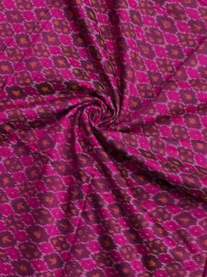 Pure Silk Ikkat Rani Pink/ Ikkat silk