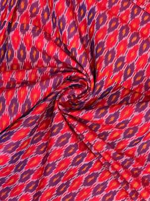 Pure Silk Ikkat Red & Magenta/ 