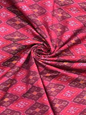 Pure Silk Ikkat Red & Maroon/ Ikkat silk