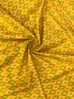 Pure Silk Ikkat Yellow/ Ikkat silk