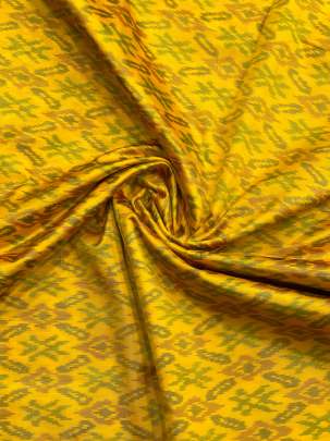 Pure Silk Ikkat Mustard Yellow/