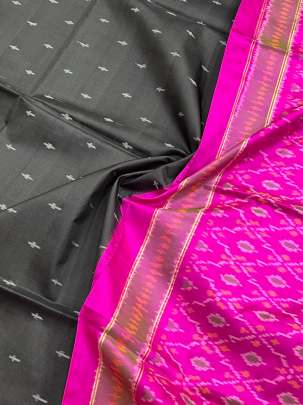 Pure Silk Patola Duppata Black/ Patola duppatas 