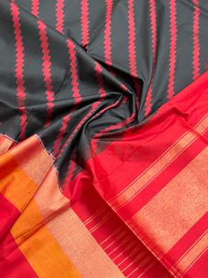 Pure Silk Patola Duppata Black/ 