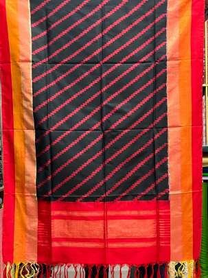 Pure Silk Patola Duppata Black/ Patola duppatas 